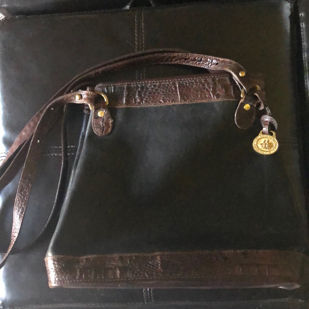 Brahmin Bag with brown alligator trim